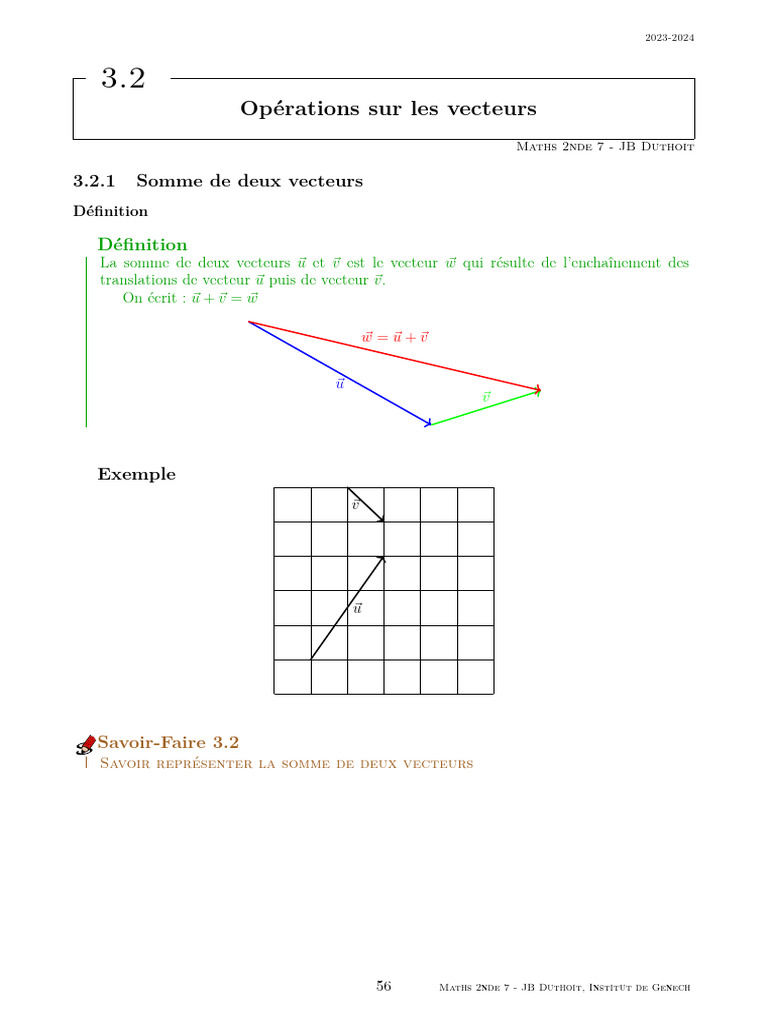 Opérations sur les vecteurs en 2nde | PDF | Concepts mathématiques ...