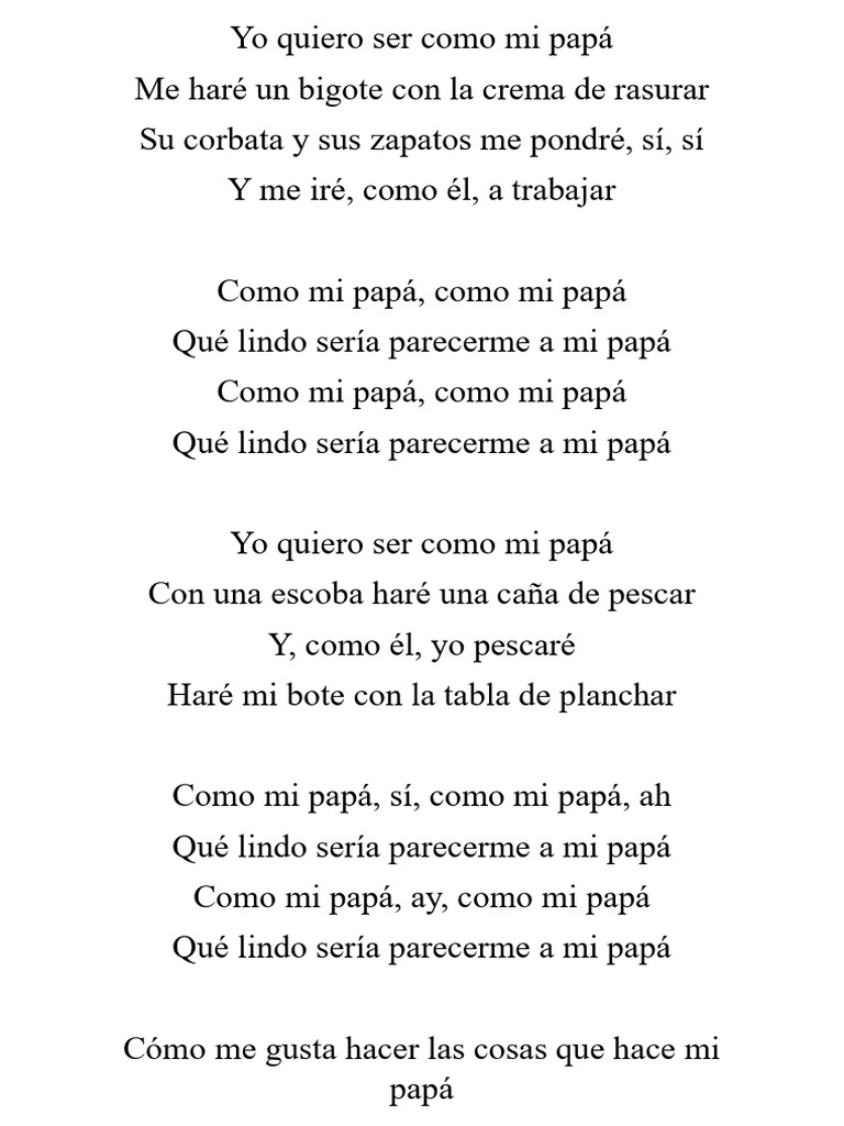 Quiero ser como mi papá: un homenaje | PDF