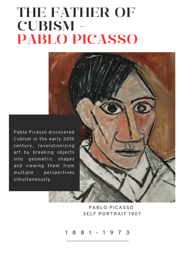 White modern minimalistic artist portfolio cover page pdf cubism
