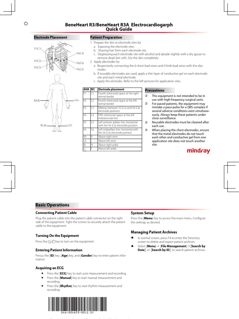 BeneHeart R3 Quick Guide | PDF | Electrical Engineering