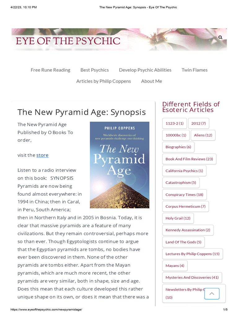 The New Pyramid Age Synopsis Eye of The Psychic PDF