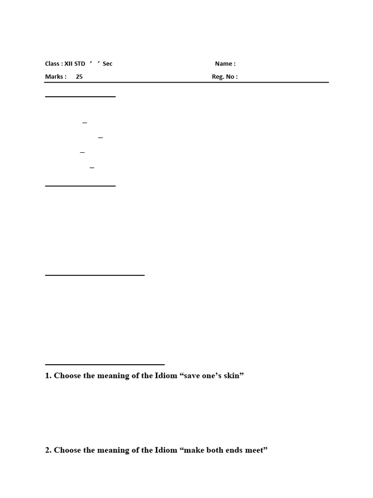 English XII Test: Synonyms & Antonyms | PDF