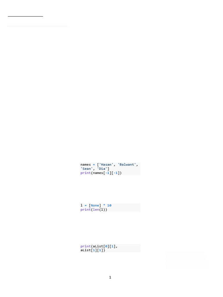 Python List Multiple Choice Questions | PDF | Python (Programming ...