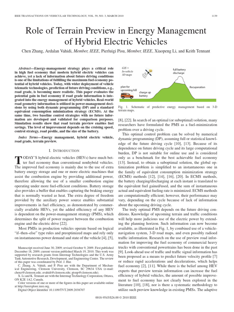 Role of Terrain Preview in Energy Management of Hybrid Electric ...