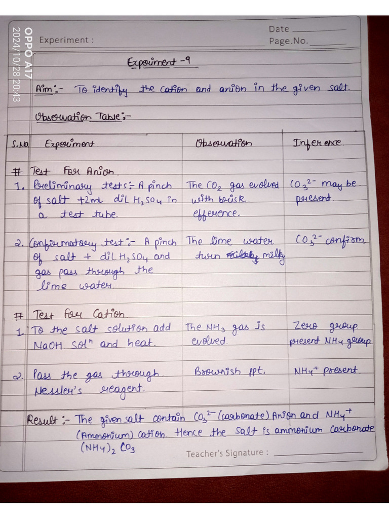 Experiment 9 Chemistry Pdf