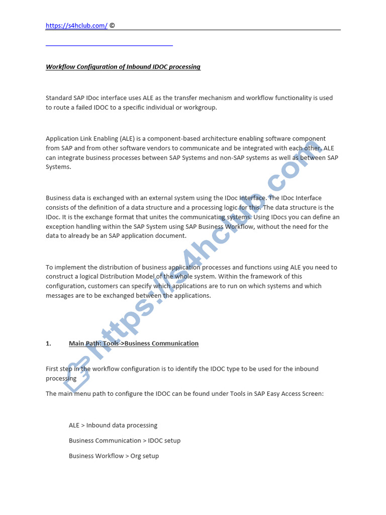 GU - Workflow Configuration of Inbound IDOC | PDF | Interface ...
