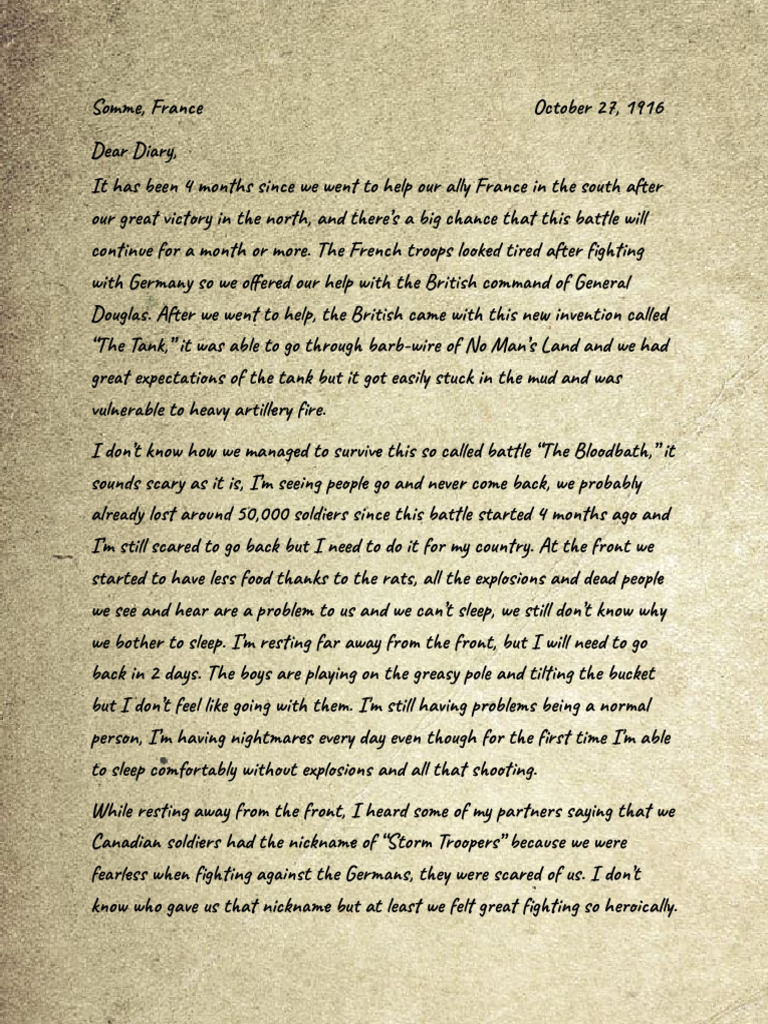 Letter From The Trenches - History | PDF