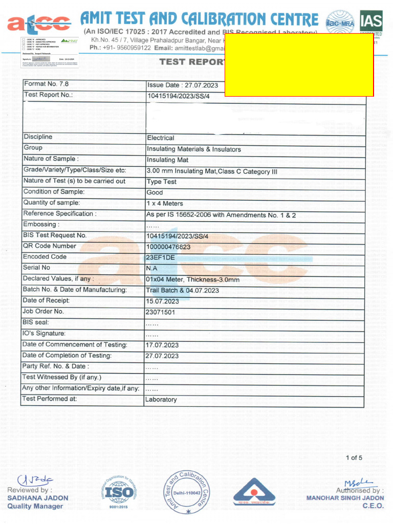 Rubber Mats Compliance and Standards | PDF