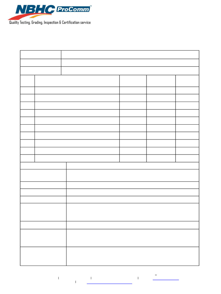 Pre-Shipment Sampling Report Template | PDF