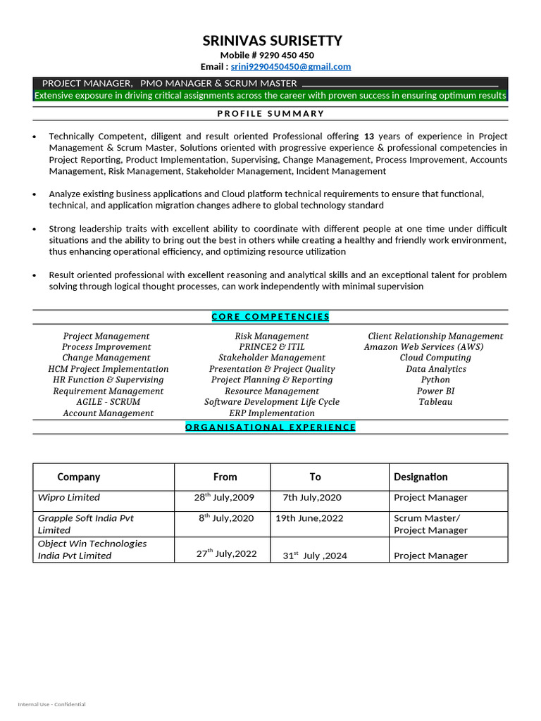 Naukri SrinivasSurisettyPMPCertified (13y 0m) | PDF | Scrum (Software ...
