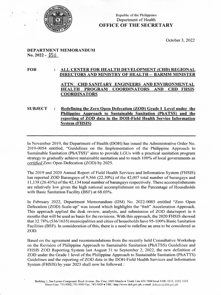 Redefining Zero Open Defecation in PH | PDF | Health Care