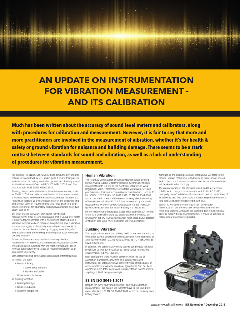 An Update On Instrumentation For Vibration Measurement and Its ...