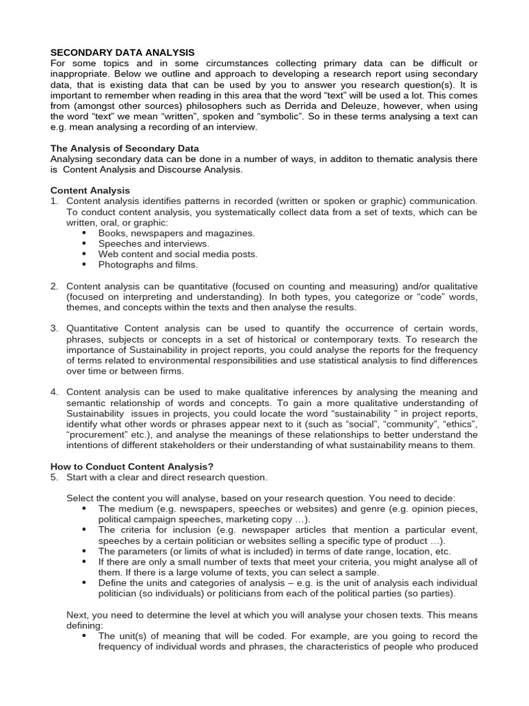 Guide to Content Analysis Methods | PDF | Analysis | Methodology