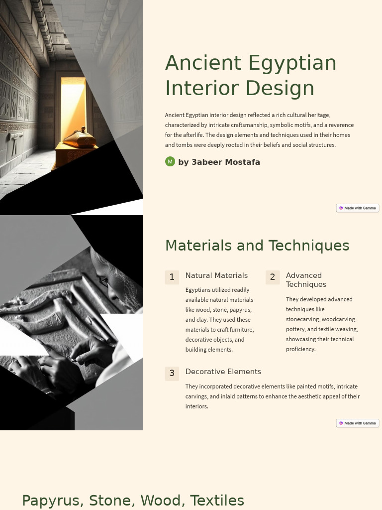 Ancient Egyptian Interior Design | PDF | Furniture | Plaster