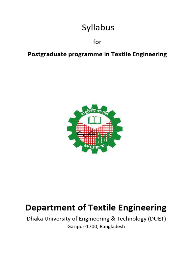 Postgraduate Textile Engineering Syllabus | PDF | Dyeing | Composite ...