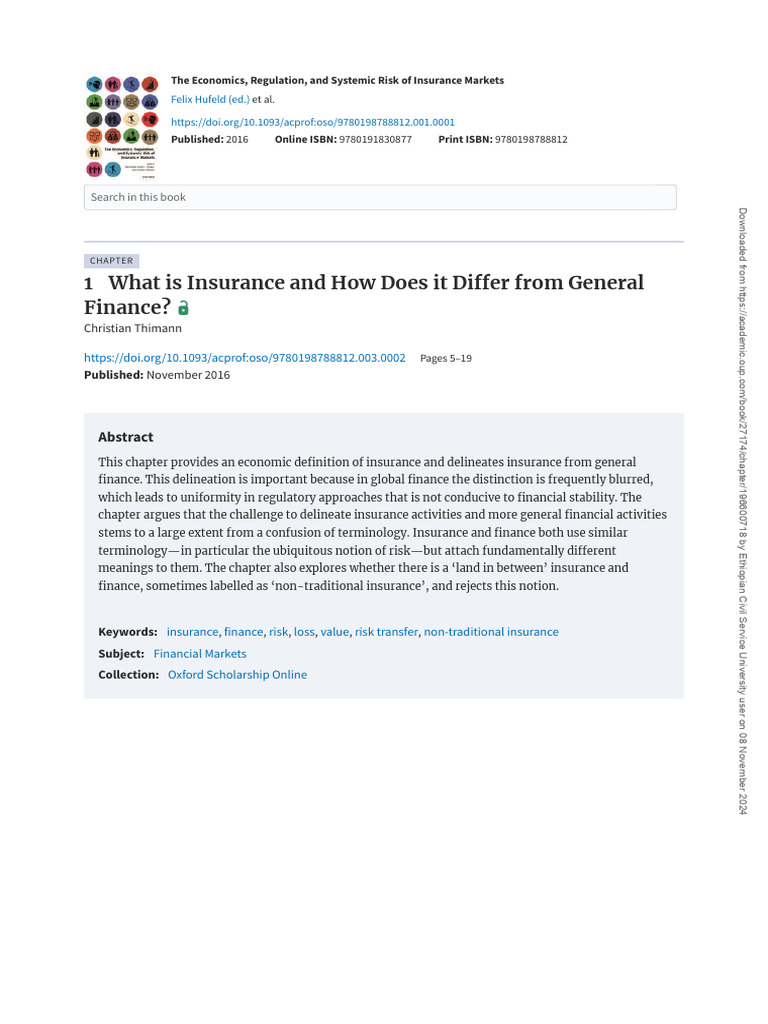 Insurance Markets: Economics and Risks | PDF | Credit Default Swap ...