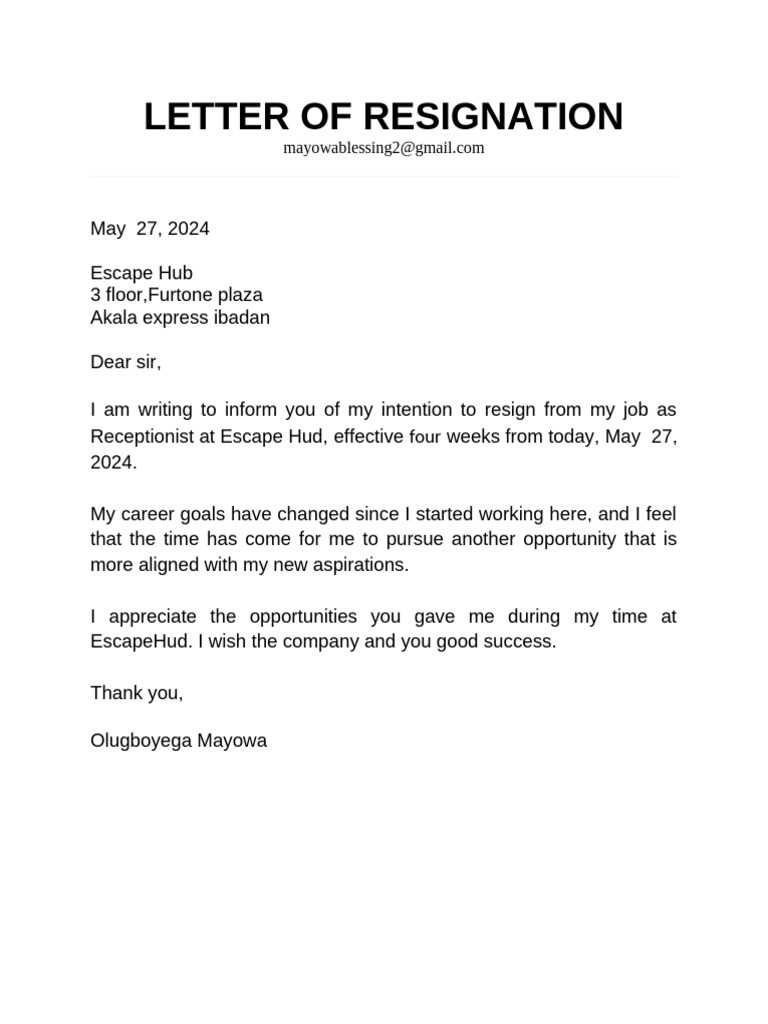 Resignation letter mayowa pdf