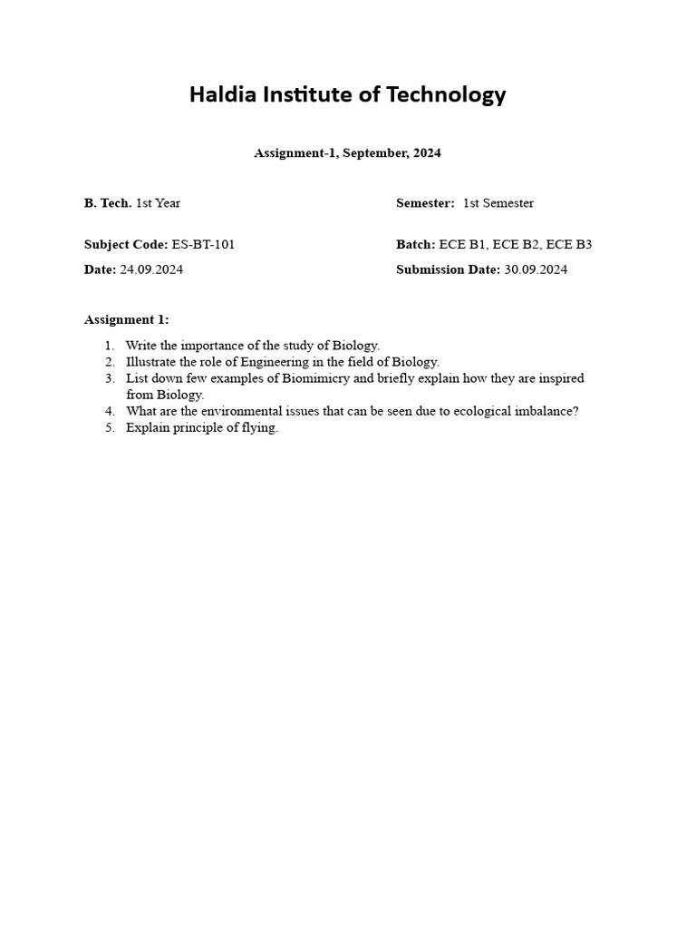 Assignment 1 Biology Pdf