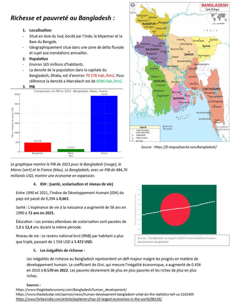 Espérance de vie et IDH au Bangladesh | PDF
