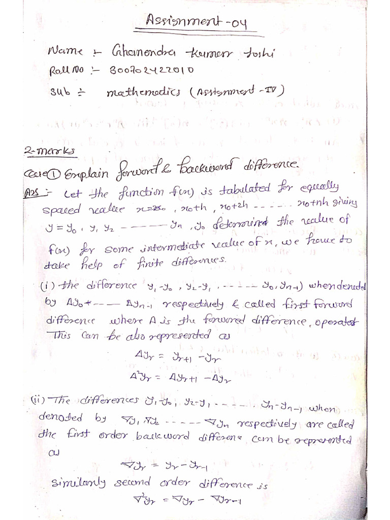 Assignment 04 Mathematics Ghanendra Kumar Joshi | PDF