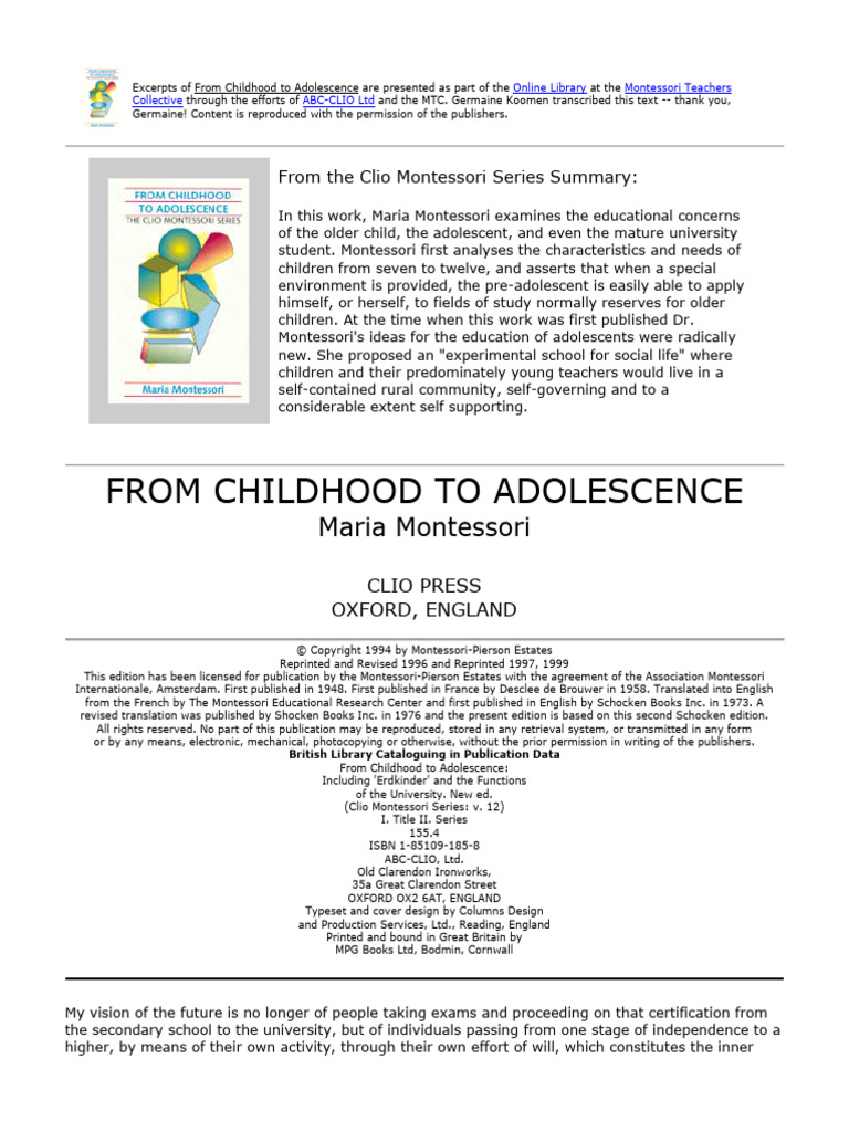 From Childhood To Adolescence 01 | PDF | Justice | Crime & Violence