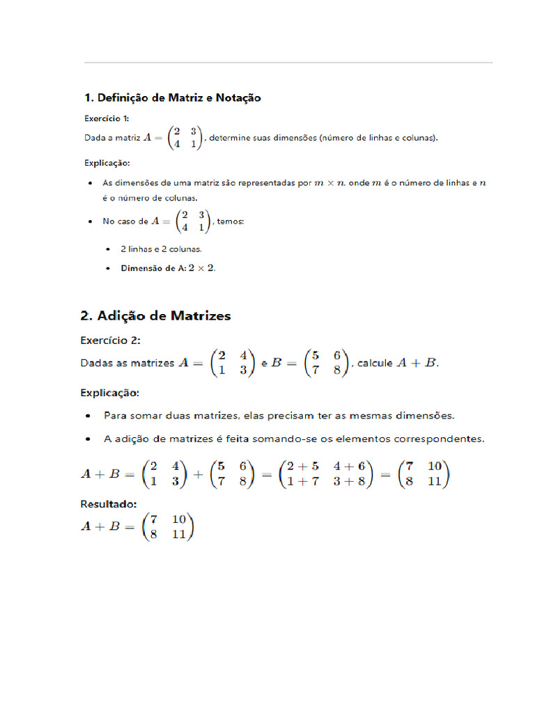 Matrizes, Explicação Fácil e Simples | PDF