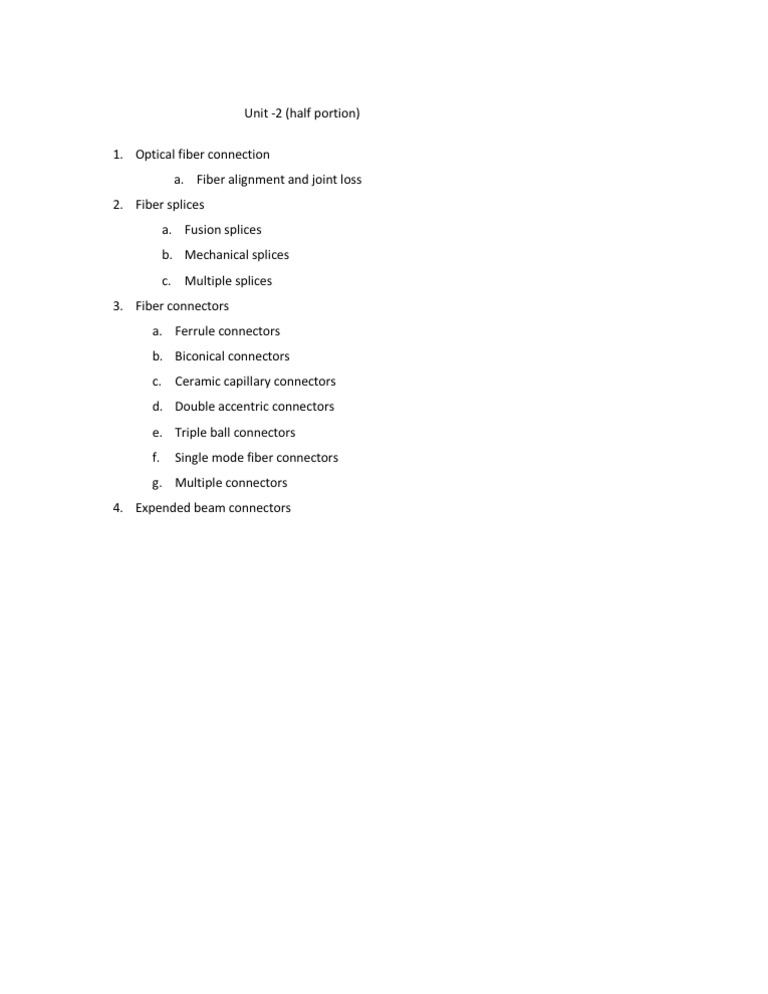 Optical Fiber Connection | PDF | Computers | Technology & Engineering