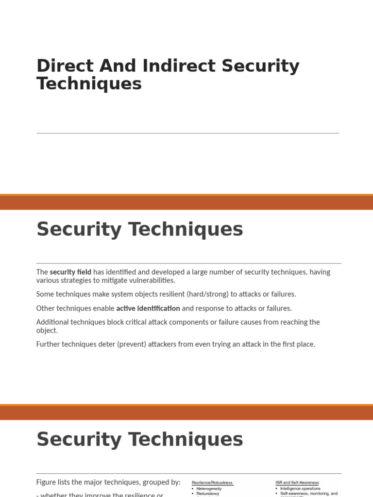 Direct and Indirect Security Techniques | PDF | Computer Security ...