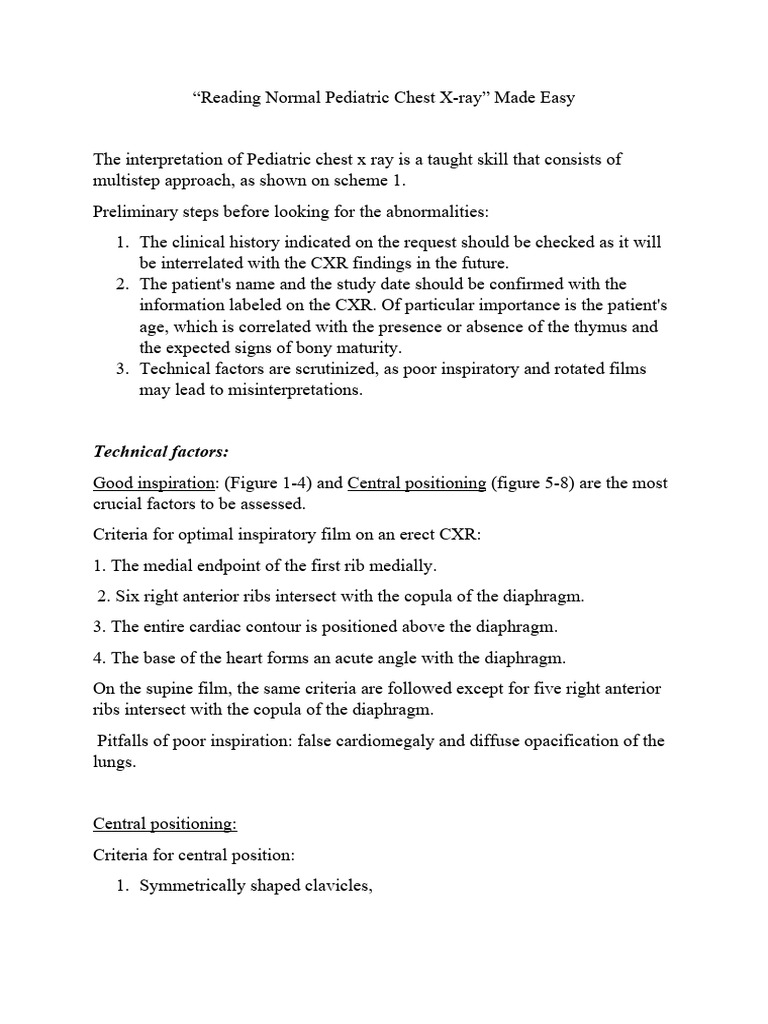 Pediatric Chest X-ray Interpretation Guide | PDF | Aorta | Lung