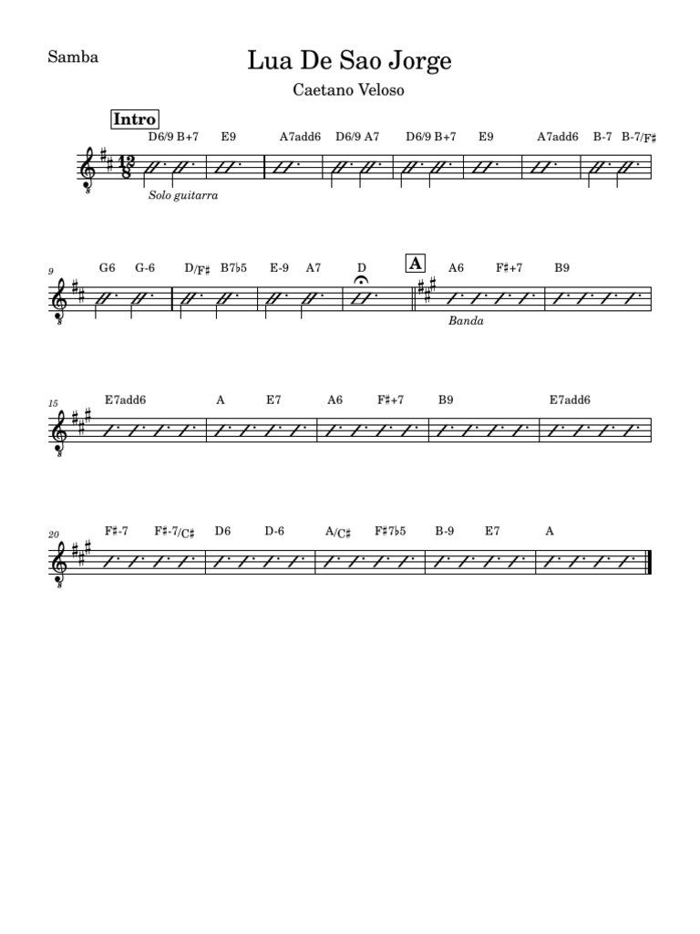 Caetano Veloso - Lua de Sao Jorge | PDF