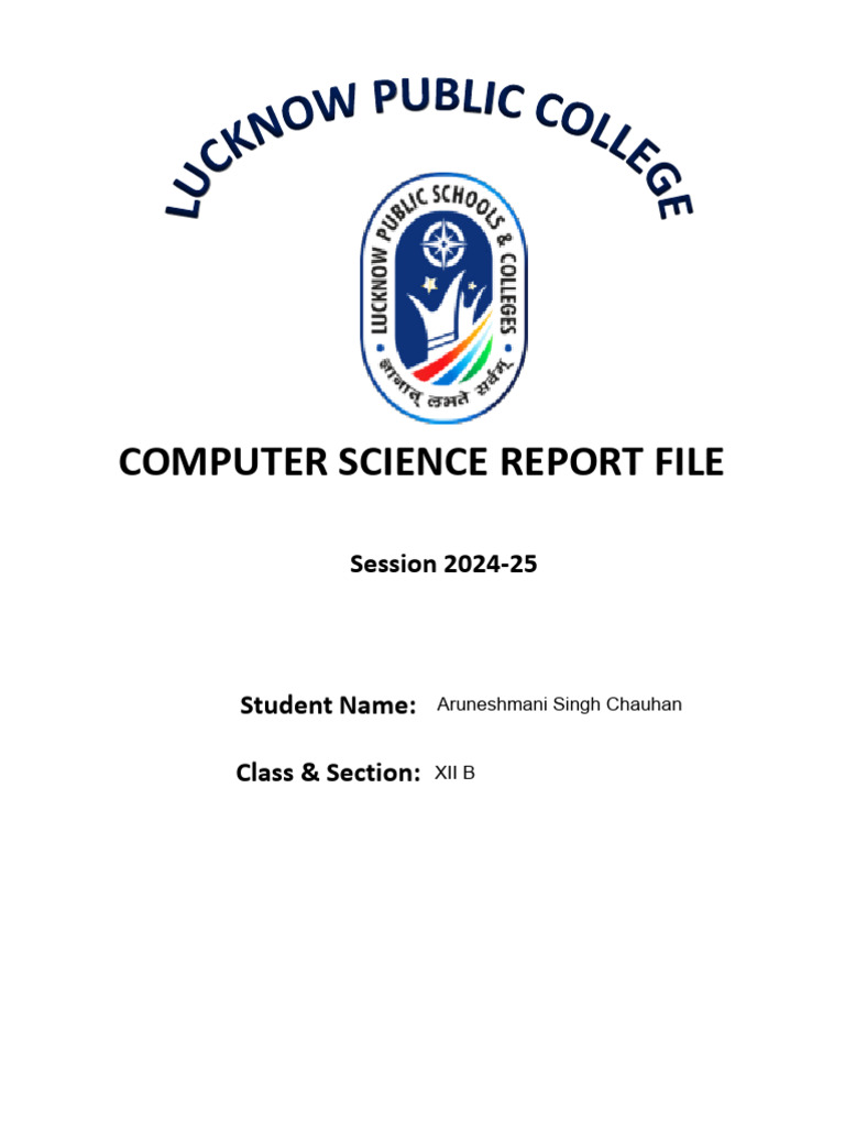 Computer Science Practical Report 2024-25 | PDF | Sql | Databases