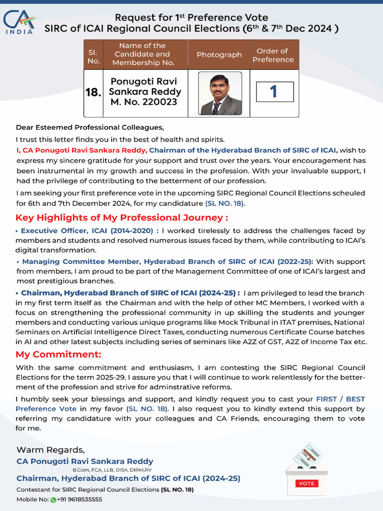 Ravi Sankara Reddy SL-18 | PDF