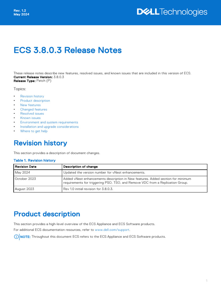 ECS 3.8.0.3 Release Notes Overview | PDF | Apache Hadoop | Solid State ...