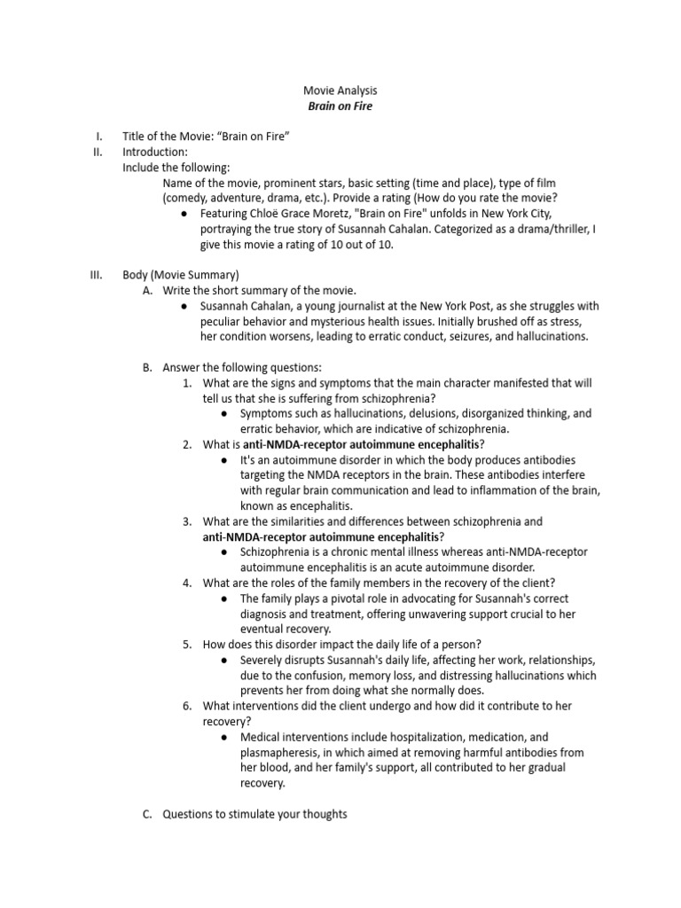 Brain on fire pdf schizophrenia mental disorder