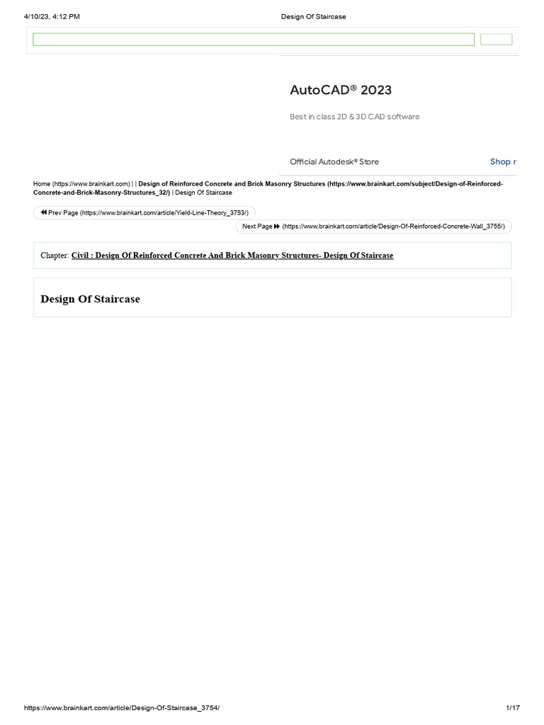 Design Of Staircase Pdf Stairs Masonry