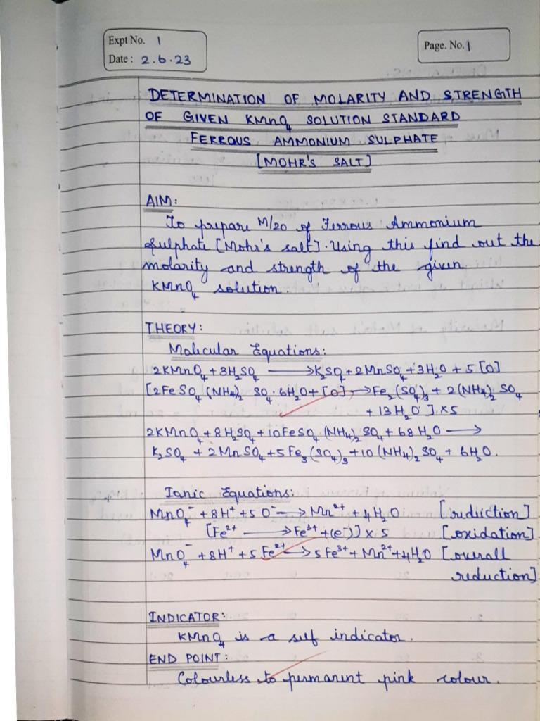 Volumetric Analysis Chemistry Pdf