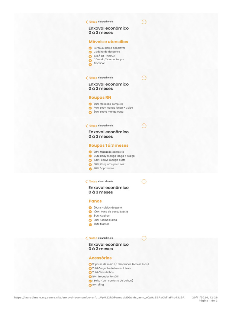 Checklist Lista Lembrete Clean Post Instagram (Website) | PDF | Roupas