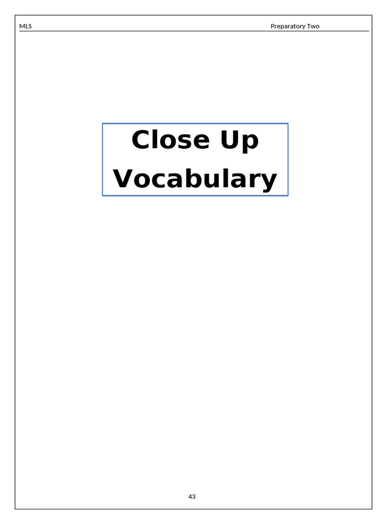 5.close Up Vocabulary - Checked | PDF | Adjective | Vocabulary