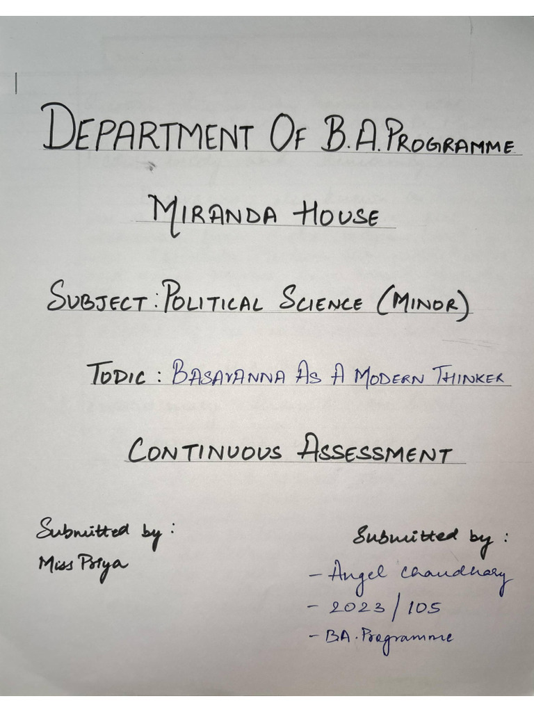Angel 2023-105, Sec A Pol Sci Minor | PDF