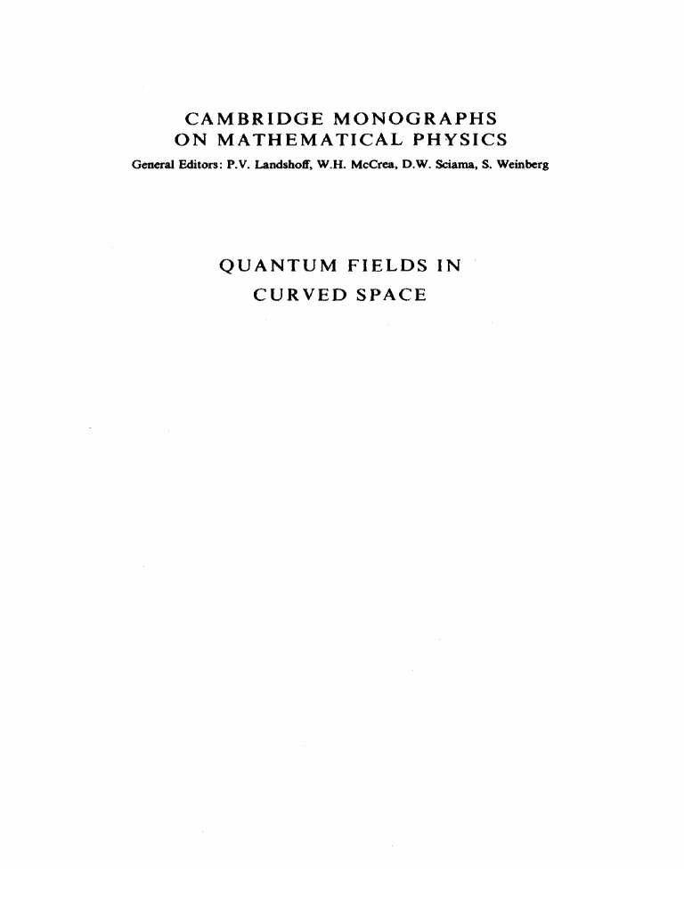 Quantum Fields in Curved Space | PDF | General Relativity | Quantum ...