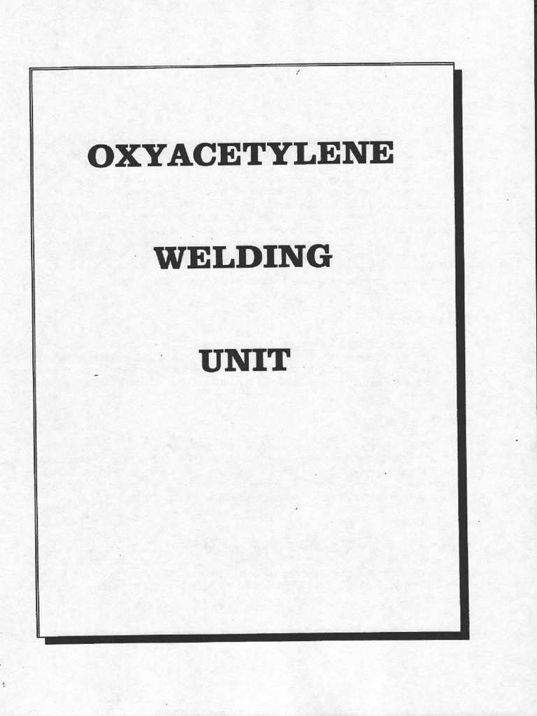 SHOP Oxyacetylene - Weld - Unit | PDF | Secondary Sector Of The Economy ...