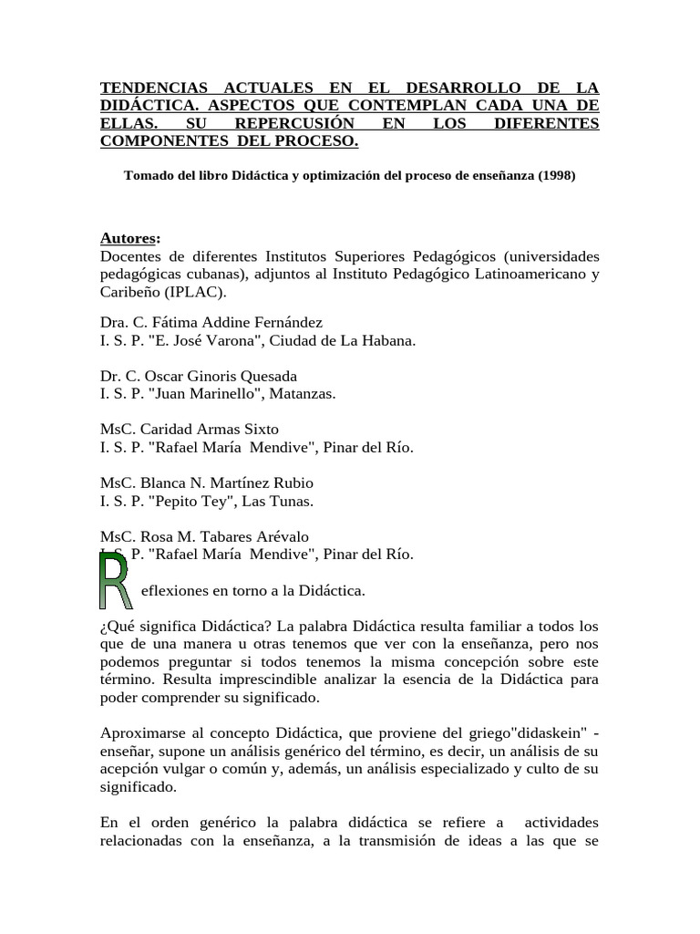 Didacticacienci ADDINE | PDF | Pedagogía | Plan de estudios