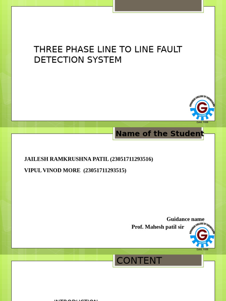 Three Phase Line To Line Fault Detection System 2024 Mini | PDF | Relay ...