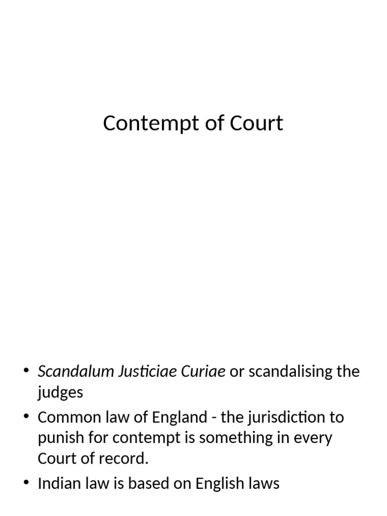 Understanding Contempt of Court Laws | PDF | Contempt Of Court | Judge