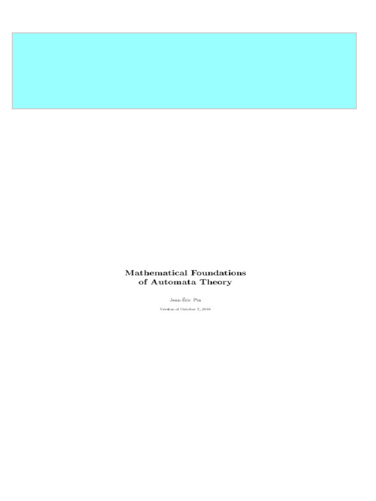 Mathematical foundations of automata theory pin j e all chapter