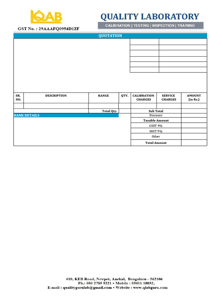 Calibration Quotation for PKN Caps | PDF | Calibration