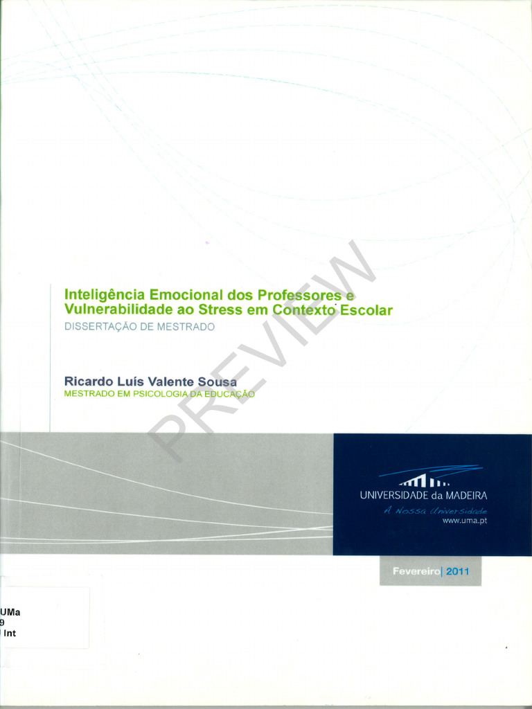 Inteligência Emocional e Stress Docente | PDF | Inteligência emocional ...