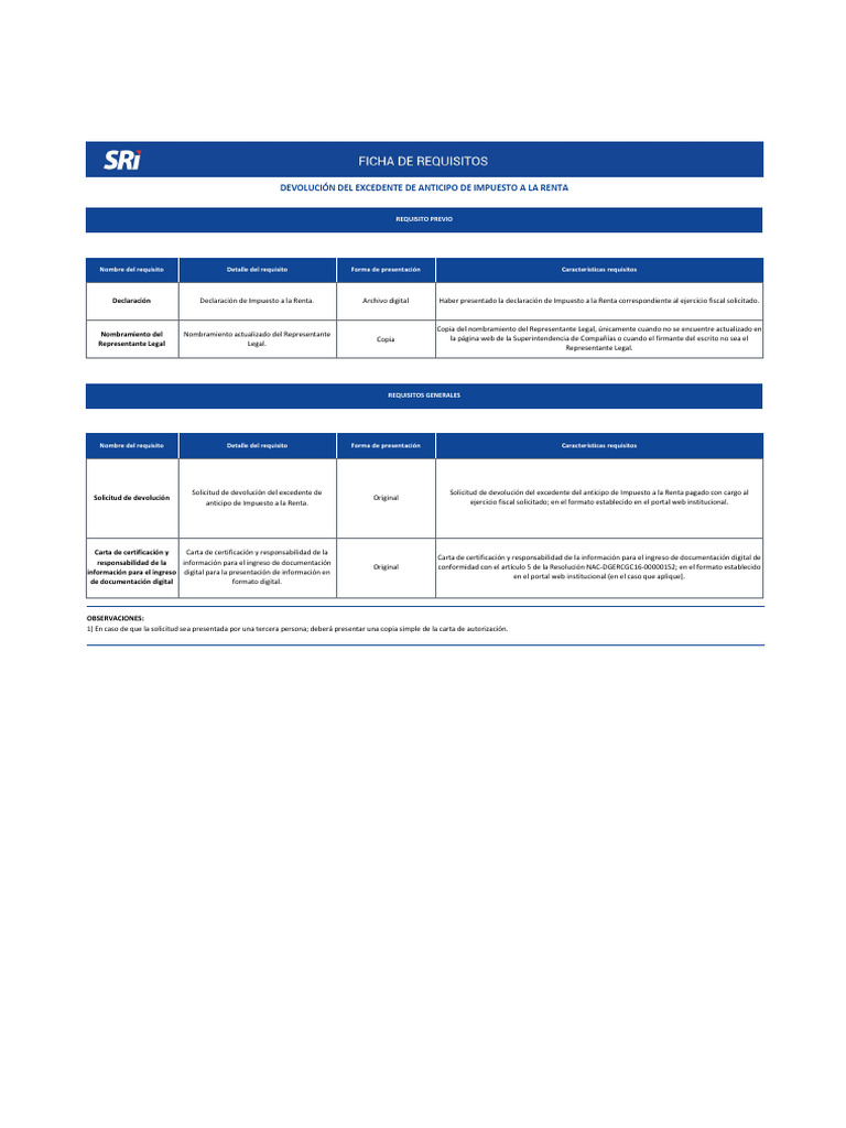 Requisitos para Devolución de Impuesto Renta | PDF | Impuesto sobre la ...