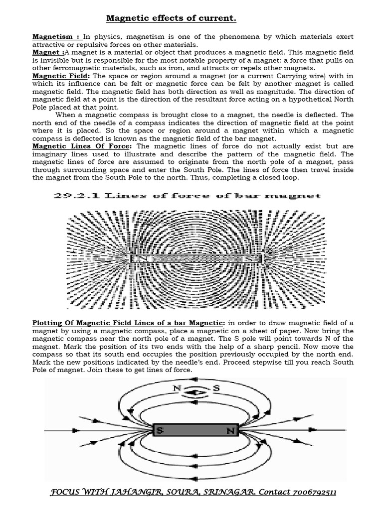 Magnetic Effects of Current | PDF | Electric Motor | Magnetism