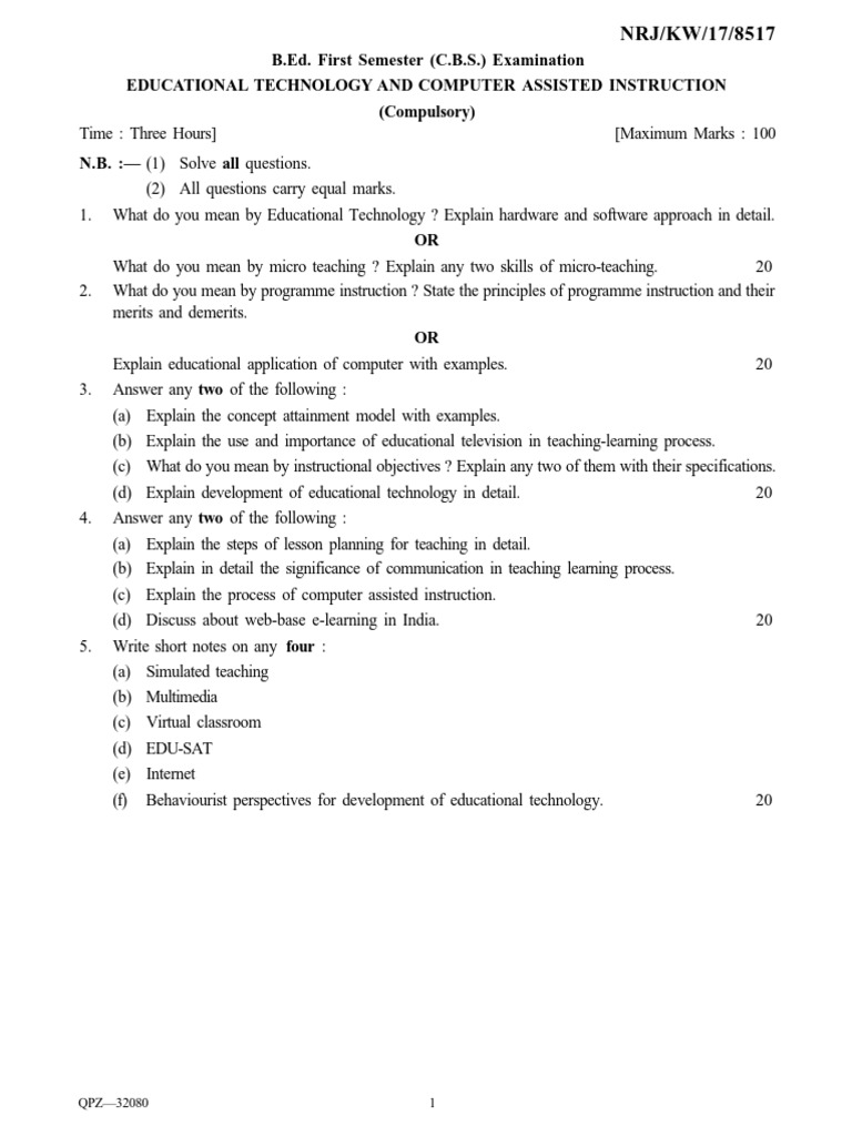 B.Ed. Notes on Educational Technology | PDF | Educational Technology ...
